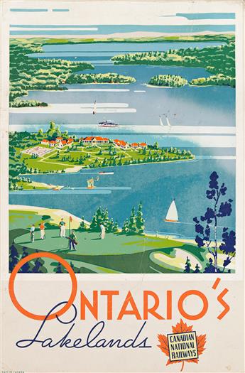 VARIOUS ARTISTS.  CANADIAN NATIONAL RAILWAYS. Two posters. Circa 1930s. Each 29¼x19½ inches, 74¼x49½ cm.